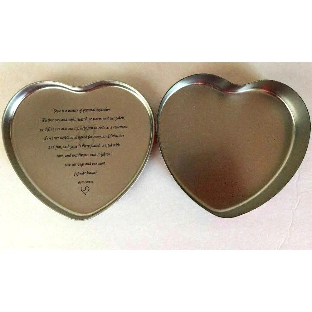 Brighton Heart Shaped Jewelry Organizer Storage Tin Gift Box Trinket Collectible